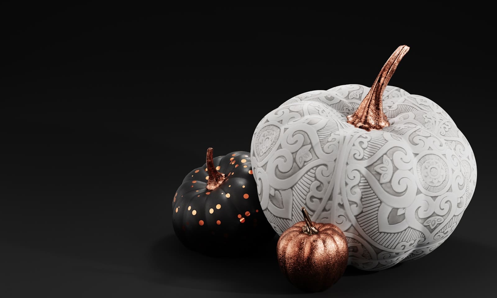 Two white pumpkins sitting next to each other